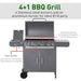 Gas BBQ Grill - 4+1 Burners with Storage & Mobility - Samanta Factory