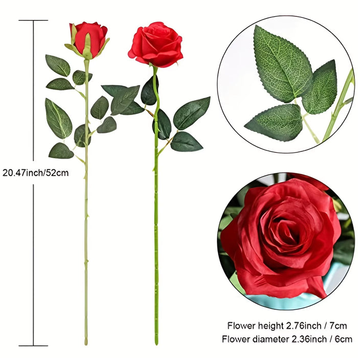 12Pcs Realistic Artificial Rose Bouquet for Weddings, Birthdays, and More for Floral Arrangements and Home Decor