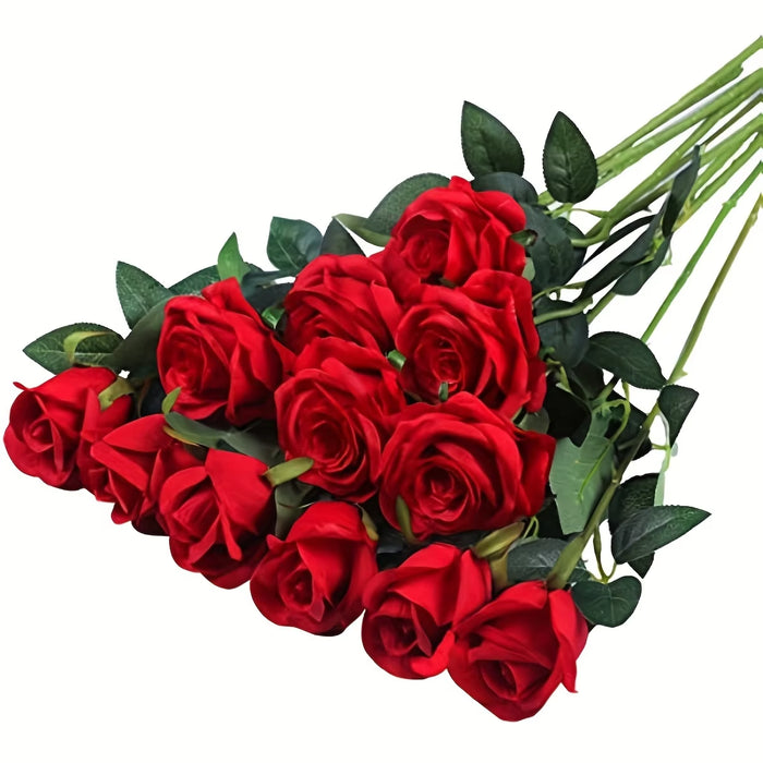 12Pcs Realistic Artificial Rose Bouquet for Weddings, Birthdays, and More for Floral Arrangements and Home Decor