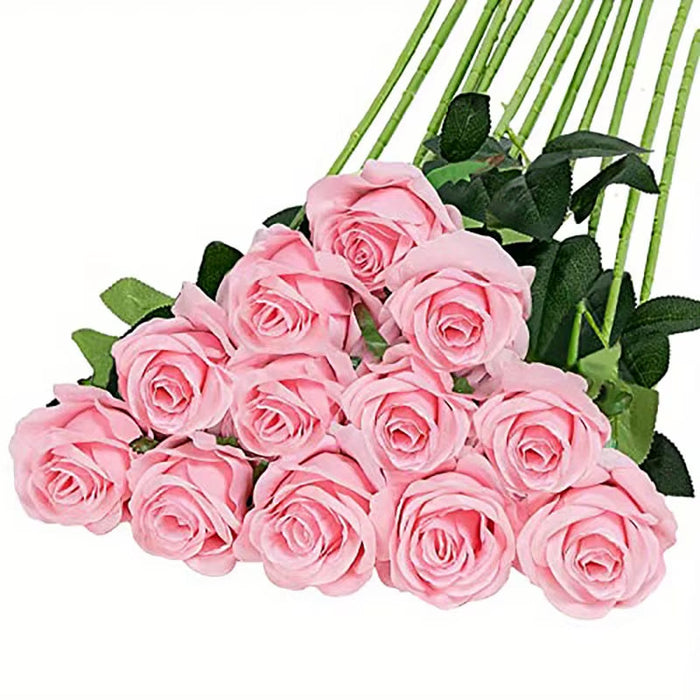 12Pcs Realistic Artificial Rose Bouquet for Weddings, Birthdays, and More for Floral Arrangements and Home Decor