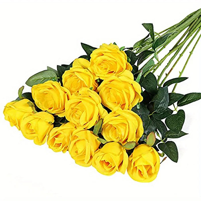 12Pcs Realistic Artificial Rose Bouquet for Weddings, Birthdays, and More for Floral Arrangements and Home Decor