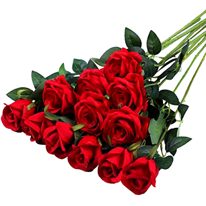 12Pcs Realistic Artificial Rose Bouquet for Weddings, Birthdays, and More for Floral Arrangements and Home Decor