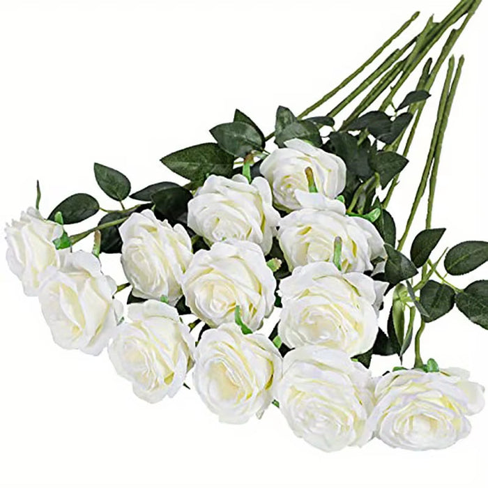 12Pcs Realistic Artificial Rose Bouquet for Weddings, Birthdays, and More for Floral Arrangements and Home Decor