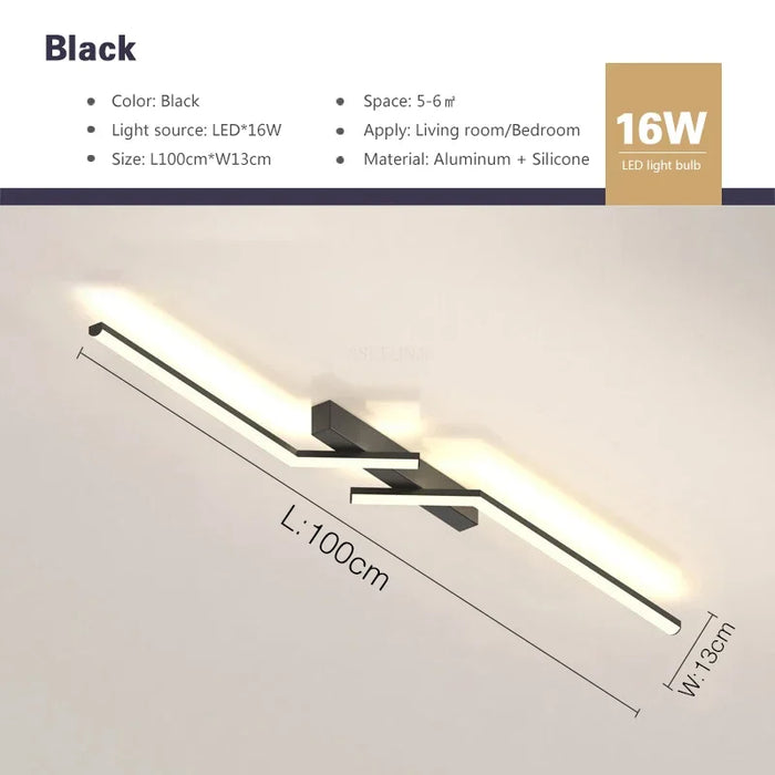 LED Line Ceiling Lamp – Sleek Modern Strip Design for Indoor Spaces - Samanta Factory