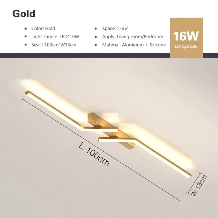 LED Line Ceiling Lamp – Sleek Modern Strip Design for Indoor Spaces - Samanta Factory