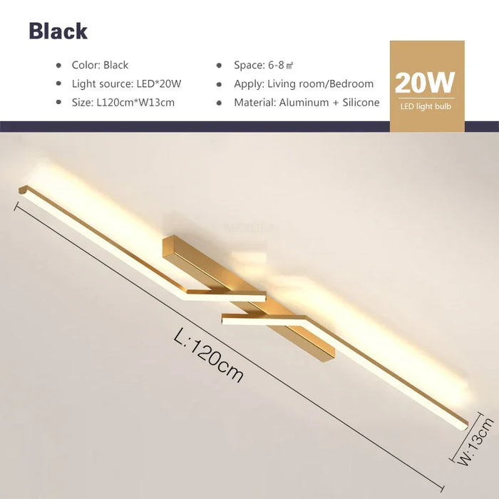 LED Line Ceiling Lamp – Sleek Modern Strip Design for Indoor Spaces - Samanta Factory