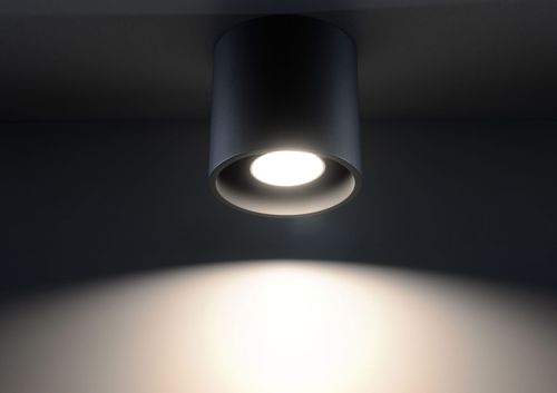 Ceiling Lamp – Modern Black Round Design with GU10 Socket - Samanta Factory
