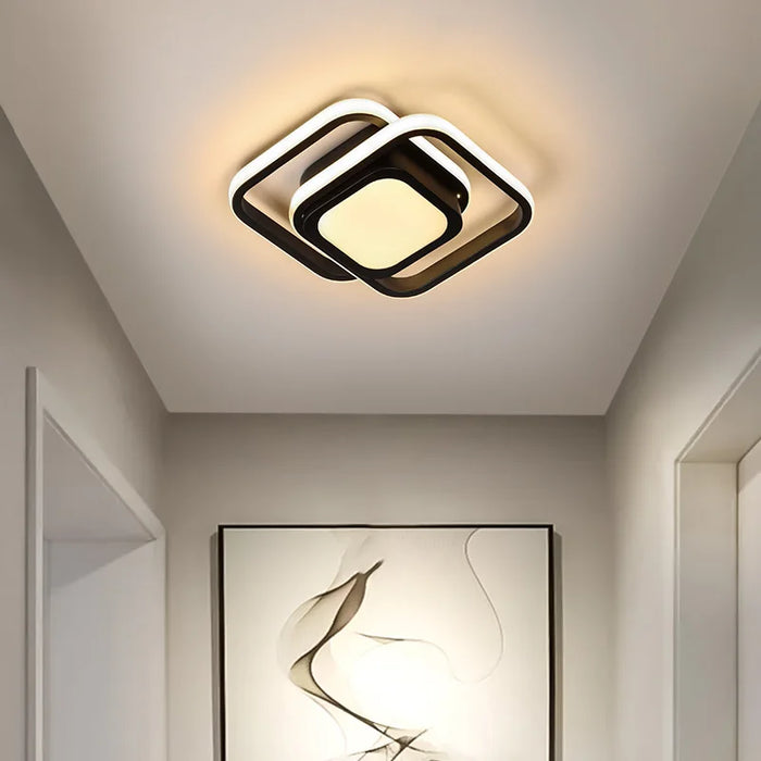 Geometric LED ceiling light fixture for modern hallways, balconies, and dining rooms