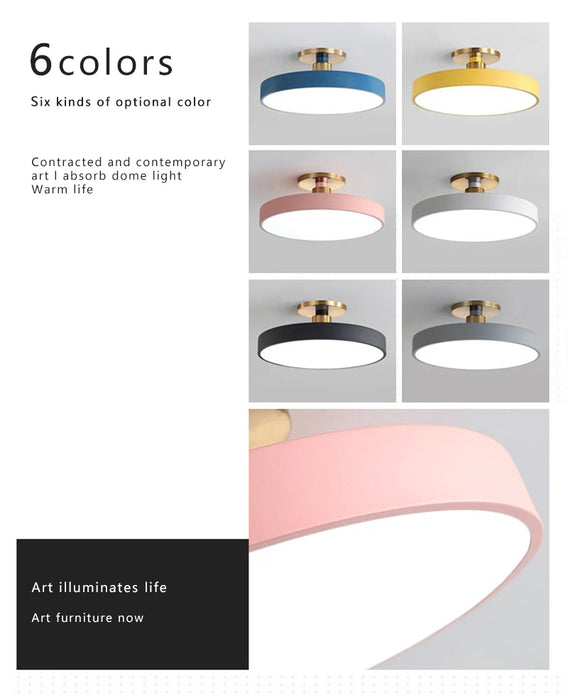 Ceiling Light – Nordic Macaron LED with Remote Dimming - Samanta Factory