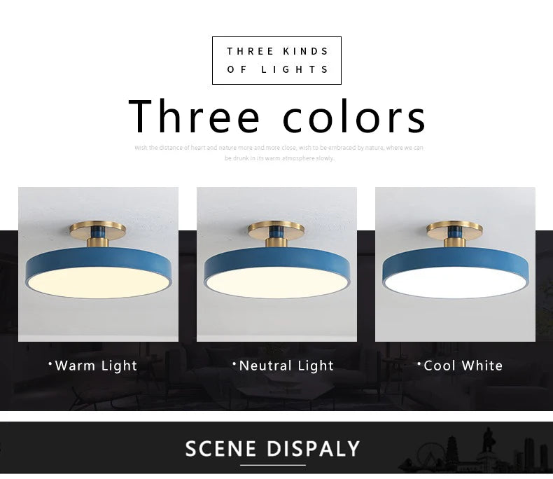 Ceiling Light – Nordic Macaron LED with Remote Dimming - Samanta Factory