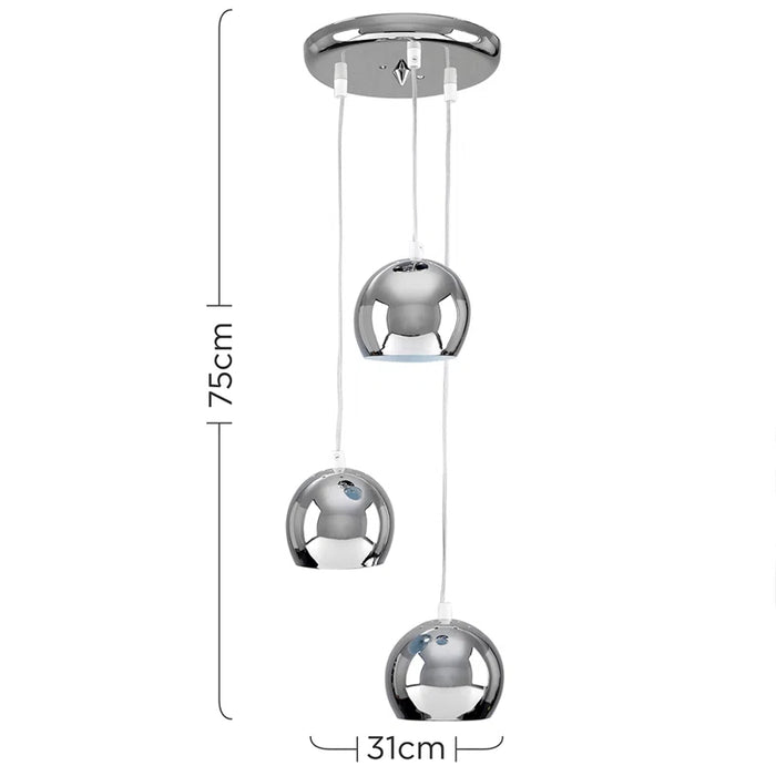 Kerry 3 - Light Silver Cluster Pendant