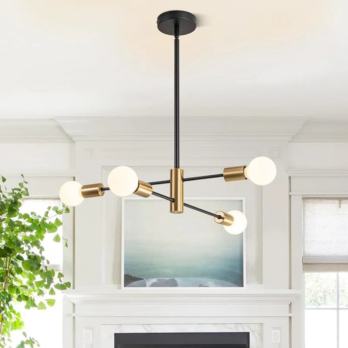 Bold Nordic metal chandelier for contemporary living and dining spaces