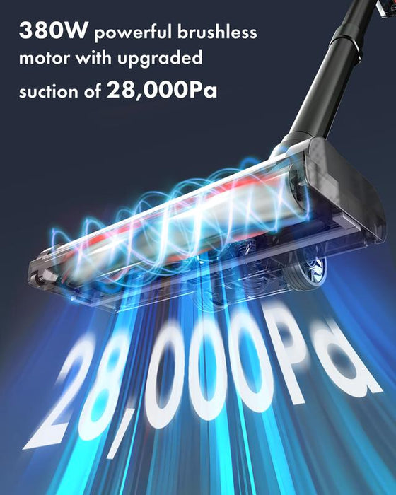 Homeika Cordless Vacuum Cleaner, 28Kpa Powerful Suction, 380W Powerful Brushless Motor, 8-In-1 Lightweight Handheld Vacuum Cleaner, 50-Minute Runtime, Removable Battery, for Pet Hair and Carpets