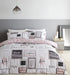 Duvet cover set with inspirational quotes and soft contemporary colors