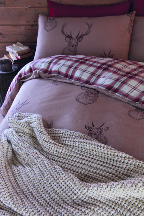 Stag Check Reversible Duvet Cover Set with Pillowcases