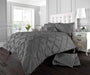  Solid Colour Pintuck Duvet Cover Set with Pillowcases in Cotton Blend