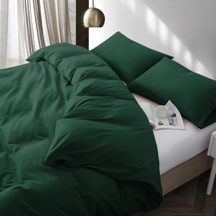 Rienk Super Soft 250 TC Microfibre Reversible Plain Duvet Cover Set with Pillow Cases