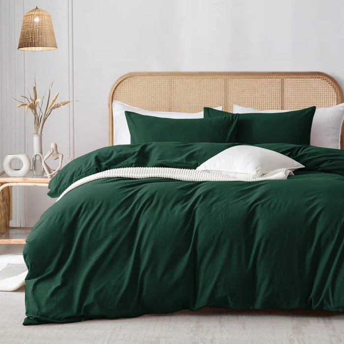 Rienk Super Soft 250 TC Microfibre Reversible Plain Duvet Cover Set with Pillow Cases