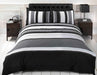 Blue striped king size duvet cover set with two pillowcases