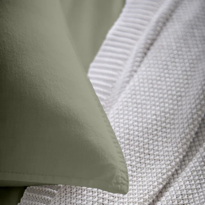 Cassia Cotton Solid Colour Duvet Cover Set with Pillowcases