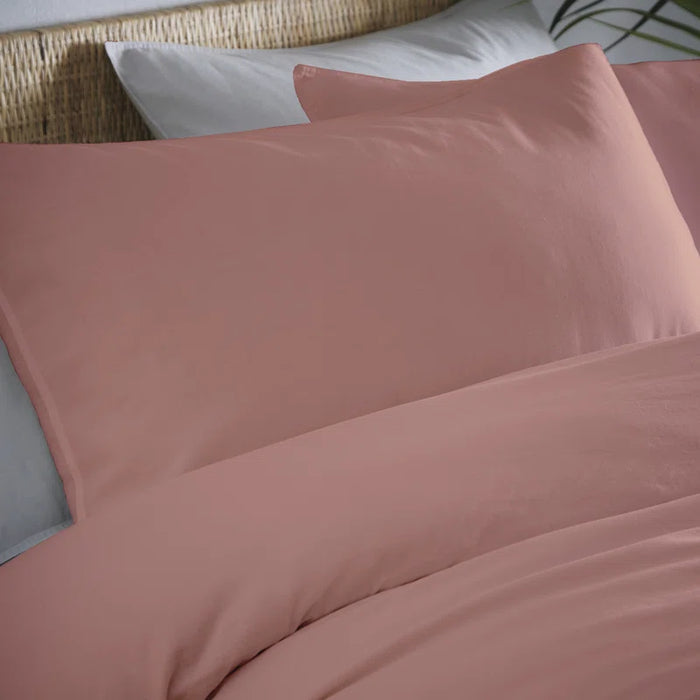 Cassia Cotton Solid Colour Duvet Cover Set with Pillowcases