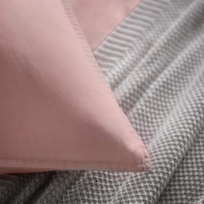 Cassia Cotton Solid Colour Duvet Cover Set with Pillowcases