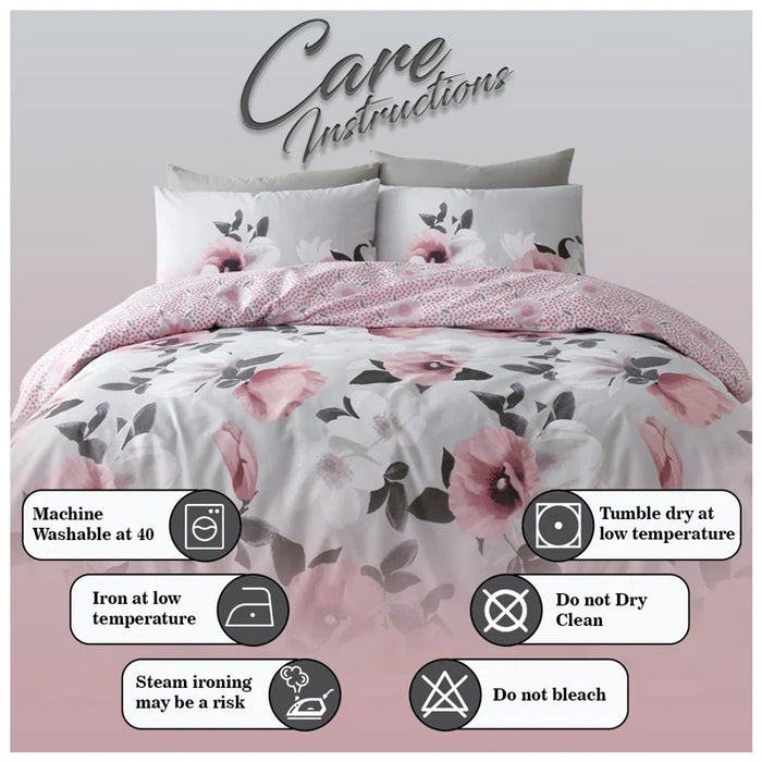 Cotton Blend Floral Duvet Cover Set with Pillowcases