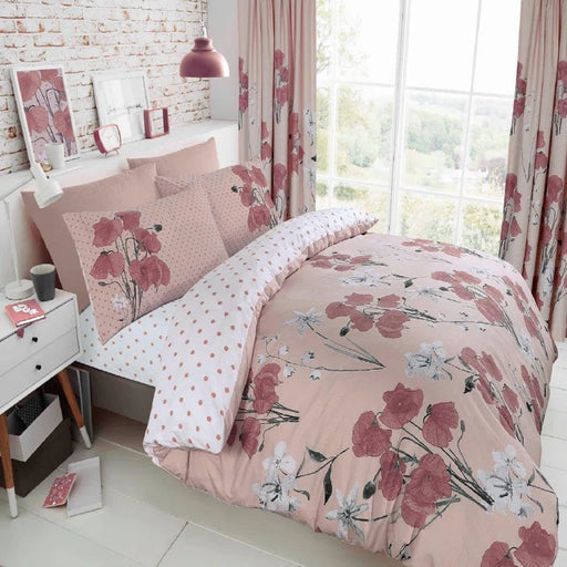 Floral Printed Cotton Blend Duvet Cover Set with Pillowcases
