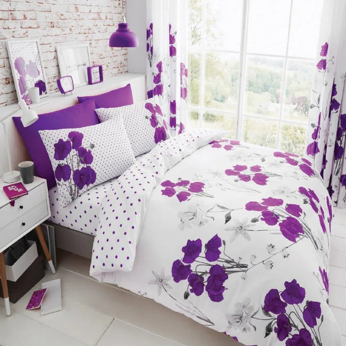 Asherville Cotton Blend, Polyester Floral Duvet Cover Set with Pillowcases