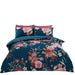 Reversible duvet set with a floral design, crafted from a cotton and polyester blend, providing year-round comfort and style.