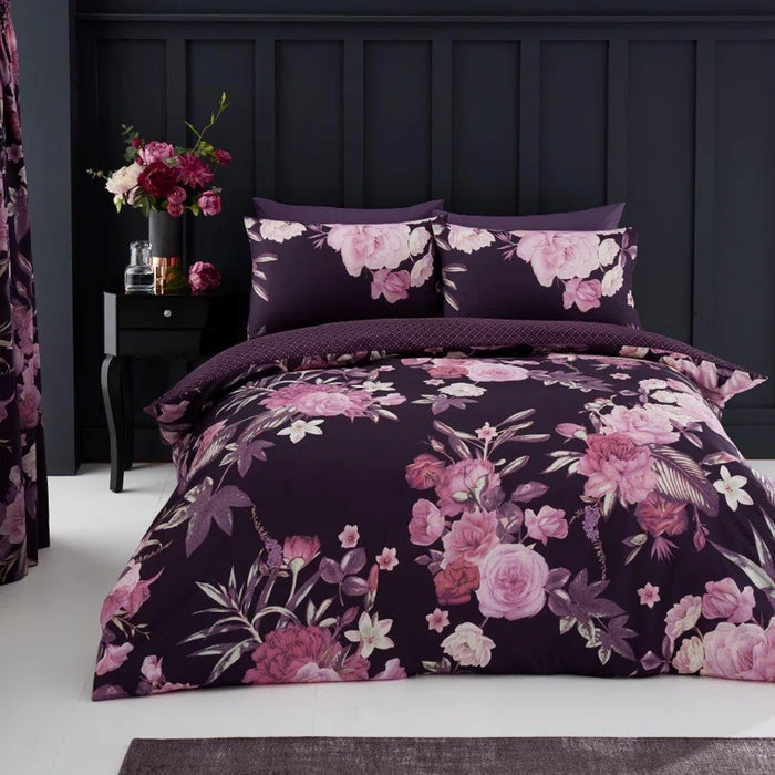 Cotton Blend Floral Duvet Cover Set with Pillowcases