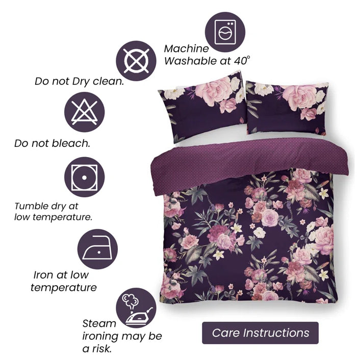 Cotton Blend Floral Duvet Cover Set with Pillowcases