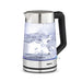 Geepas 1.7L electric glass kettle with quiet boil and auto shut-off