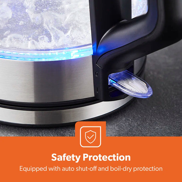 1.7L Illuminating Electric Glass Kettle 3000W Cordless