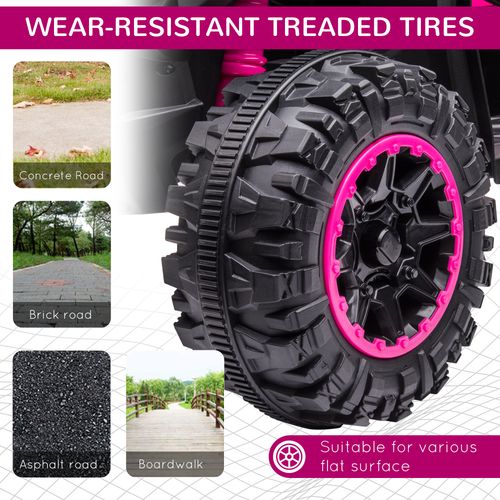 HOMCOM 12V Electric Quad Bikes for Kids Ride On Car ATV Toy for 3-5 Years Pink - Samanta Factory