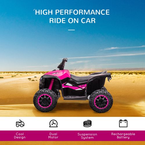 HOMCOM 12V Electric Quad Bikes for Kids Ride On Car ATV Toy for 3-5 Years Pink - Samanta Factory
