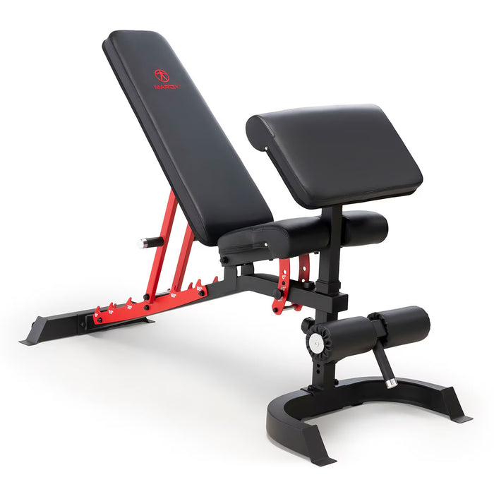 Deluxe Utility Bench - Adjustable Backrest, Preacher Curl Pad, Heavy-Duty Steel Frame