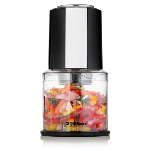 Compact and durable mini food chopper with stainless steel blades and non-slip base