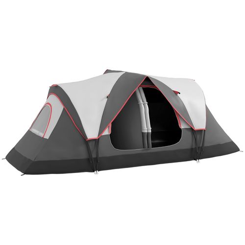 Spacious 6-person camping tent with removable divider, quick setup, and weather-resistant features.