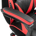 Gaming Chair Ergonomic Reclining w/ Manual Footrest Wheels Stylish Office Red - Samanta Factory