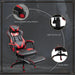 Gaming Chair Ergonomic Reclining w/ Manual Footrest Wheels Stylish Office Red - Samanta Factory