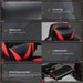 Gaming Chair Ergonomic Reclining w/ Manual Footrest Wheels Stylish Office Red - Samanta Factory