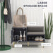 Shoe Bench with Storage Cabinet, Seating Cushion for Entryway Hallway Grey - Samanta Factory