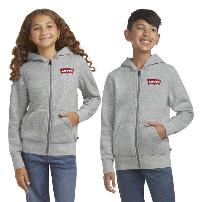 Youth Zip up Hoodie in Grey, 5-6 Years