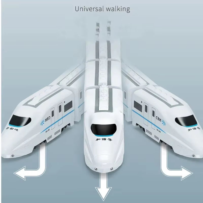 Kids DIY Simulation High Speed Railway Train Toy Car Electric Sound Light Model Train Educational Toys for Boys Girls Gift