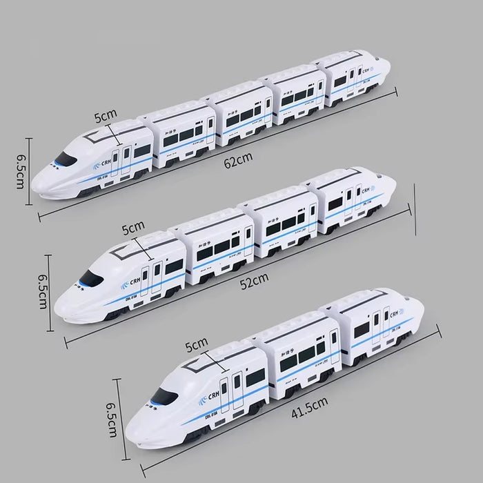 Kids DIY Simulation High Speed Railway Train Toy Car Electric Sound Light Model Train Educational Toys for Boys Girls Gift
