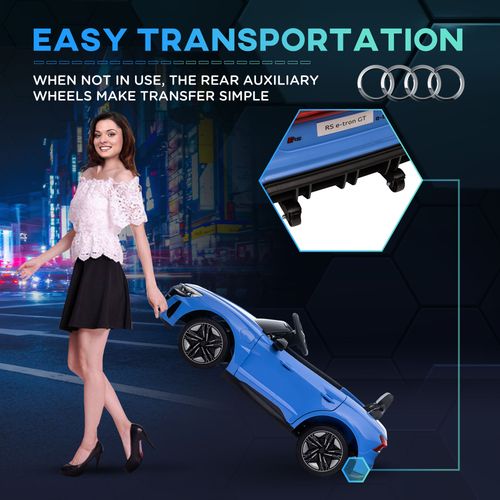 Audi RS e-tron GT Licensed 12V Kids Electric Ride on W/ Remote, Blue - Samanta Factory
