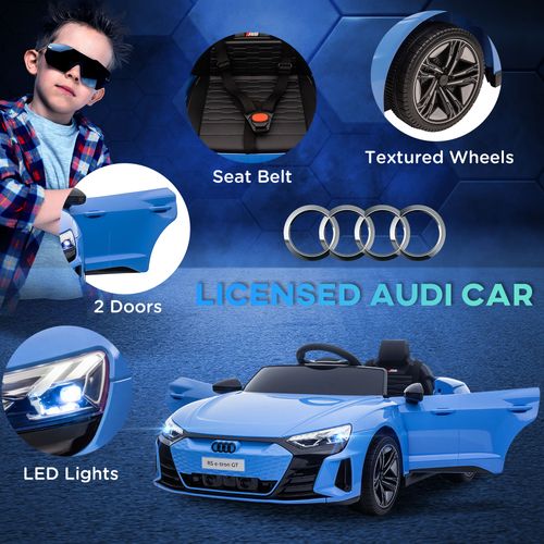 Audi RS e-tron GT Licensed 12V Kids Electric Ride on W/ Remote, Blue - Samanta Factory