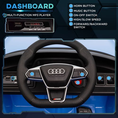 Audi RS e-tron GT Licensed 12V Kids Electric Ride on W/ Remote, Blue - Samanta Factory