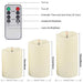 3-piece flameless LED candle set with remote – warm yellow light in modern gray acrylic casing